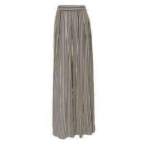 Oscar de la Renta Pleated Chiffon Wide Legs Pants